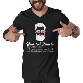 Bearded Funcle Definition Tshirt Men V-Neck Tshirt - Monsterry CA