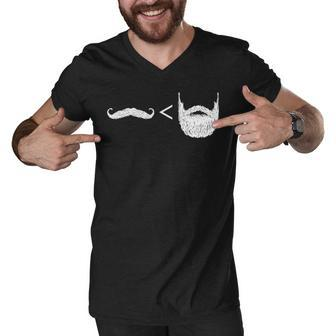 Beards - Greater Than Mustaches Men V-Neck Tshirt - Seseable