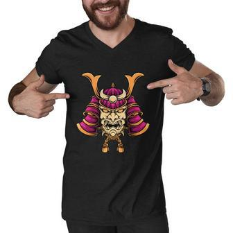 Beautiful Demon Samurai Tshirt Men V-Neck Tshirt - Monsterry