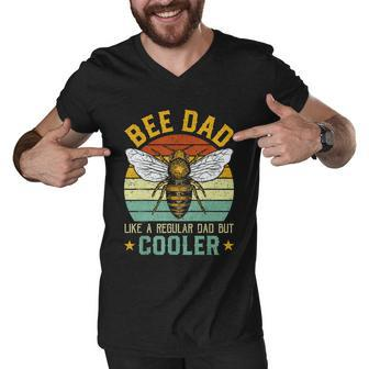 Bee Dad Honey Beekeeper Funny Beekeeping Fathers Day Gift Men V-Neck Tshirt - Monsterry