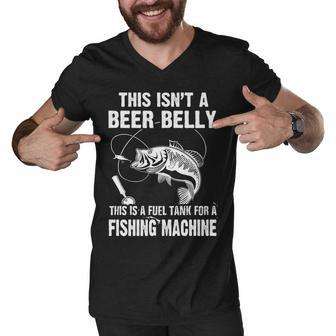 Beer Belly - Fuel Tank For A Fishing Machine Men V-Neck Tshirt - Seseable