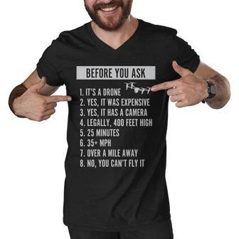 Before You Ask Drone Funny Drone Men V-Neck Tshirt - Monsterry UK