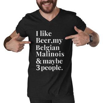 Belgian Malinois Funny Dog Owner Beer Lover Gift Women Men Meaningful Gift Men V-Neck Tshirt - Monsterry DE