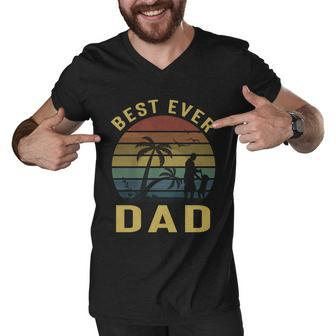 Best Dad Ever Fathers Day Gift For Daddy Best Father Graphic Design Printed Casual Daily Basic Men V-Neck Tshirt - Thegiftio UK
