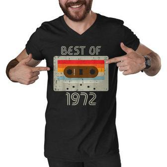 Best Of 1972 Casette Tape Retro 50Th Birthday 50 Years Old Men V-Neck Tshirt - Seseable