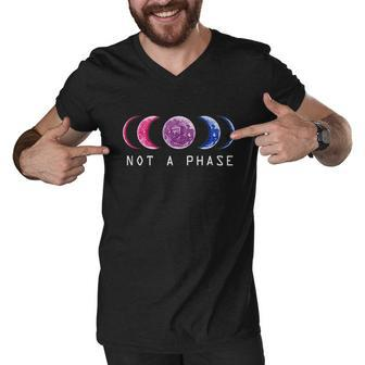 Bi Pride Not A Phase Bisexual Pride Moon Lgbt Lgbtq Men V-Neck Tshirt - Monsterry