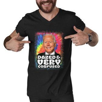 Biden Dazed And Very Confused Tie Dye Funny Tshirt Men V-Neck Tshirt - Monsterry AU