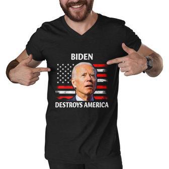 Biden Destroy American Joe Biden Confused Funny 4Th Of July Men V-Neck Tshirt - Monsterry CA