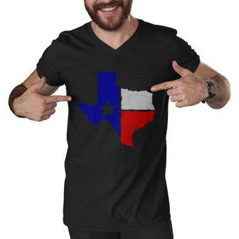 Big Texas Flag Vintage Tshirt Men V-Neck Tshirt - Monsterry UK