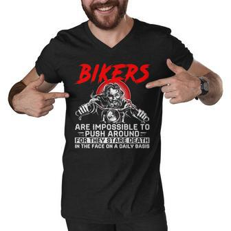 Bikers Are Impossible Men V-Neck Tshirt - Seseable