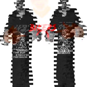 Bikers Are Impossible Men V-Neck Tshirt - Seseable