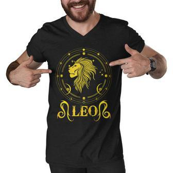 Birthday Zodiac Sign Leo Men V-Neck Tshirt - Seseable