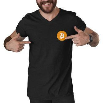 Bitcoin Pocket Men V-Neck Tshirt - Monsterry