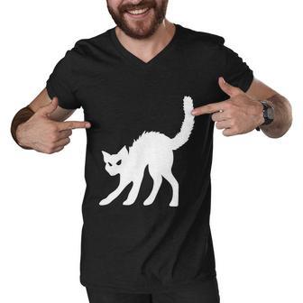 Black Cat White Cat Halloween Quote Men V-Neck Tshirt - Monsterry AU