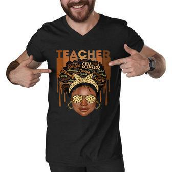 Black Smart Teacher Men V-Neck Tshirt - Monsterry AU