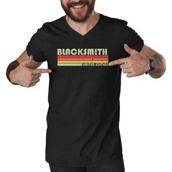 Blacksmith Funny Job Title Profession Birthday Worker Idea Men V-Neck Tshirt | Mazezy