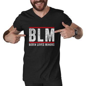 Blm Biden Loves Minors Anti Biden Sniffing Pro Trump Men V-Neck Tshirt - Monsterry CA