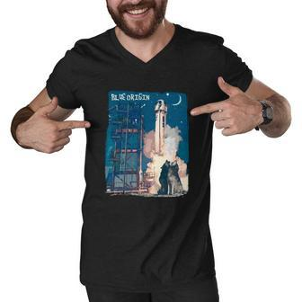 Blue Origin Space Launch Tshirt Men V-Neck Tshirt - Monsterry CA
