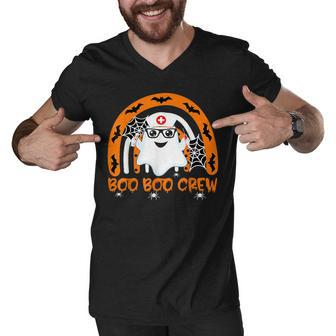 Boo Boo Crew Ghost Doctor Emt Halloween Nurse Men V-Neck Tshirt - Seseable