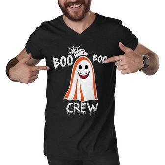 Boo Boo Crew Nurse Ghost Funny Nurse Halloween Costume Women V16 Men V-Neck Tshirt - Thegiftio UK