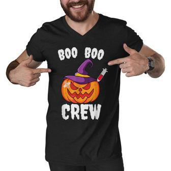 Boo Boo Crew Nurse Pumpkin Funny Halloween Ghost Costume Men V-Neck Tshirt - Seseable