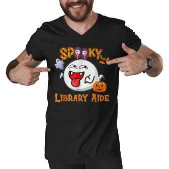 Boo Halloween Costume Spooky Library Aide Men V-Neck Tshirt - Thegiftio UK