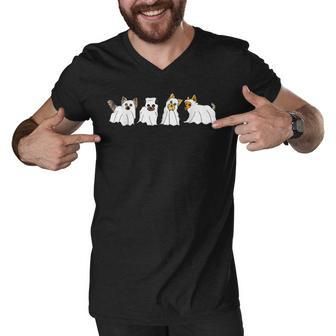 Boo Yorkie Ghost Dog Pet Animal Funny Halloween 2022 Costume Men V-Neck Tshirt - Thegiftio UK