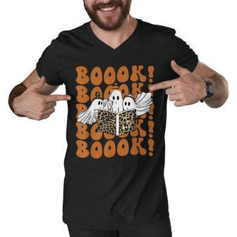 Booook Ghosts T Boo Read Books Library Gift Funny Men V-Neck Tshirt - Thegiftio UK