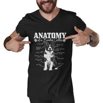 Border Collie Anatomy Funny Cute Dog Border Collie Mom Dad Men V-Neck Tshirt - Monsterry DE