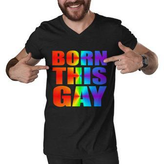 Born This Gay Pride Lgbt Tshirt Men V-Neck Tshirt - Monsterry