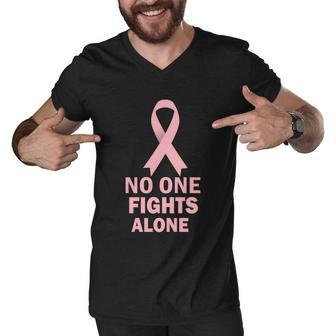 Bougie Hounds No One Fights Alone Gift Men V-Neck Tshirt - Monsterry DE