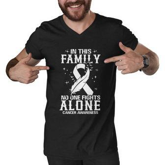Breast Cancer Awareness In This Family No One Fight Alone Great Gift Men V-Neck Tshirt - Monsterry