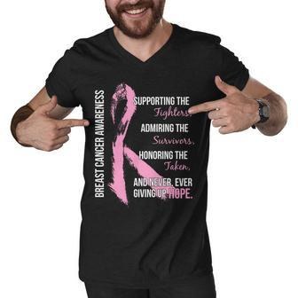 Breast Cancer Awareness Never Give Up Hope Men V-Neck Tshirt - Monsterry DE