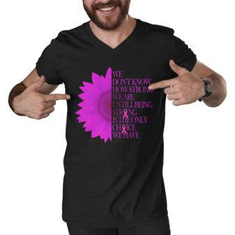 Breast Cancer Awareness Sunflower Quote Tshirt Men V-Neck Tshirt - Monsterry UK