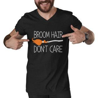 Broom Hair Dont Care Halloween Quote Men V-Neck Tshirt - Monsterry AU