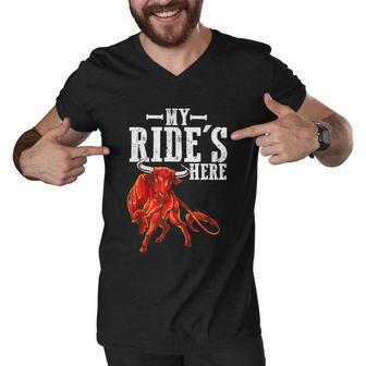 Bull Riding Pbr Rodeo Bull Riders For Western Ranch Cowboys Men V-Neck Tshirt - Monsterry UK