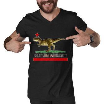 California Republic Prehistoric Trex Men V-Neck Tshirt - Monsterry AU