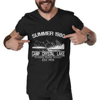 Camp Crystal Lake Tshirt Men V-Neck Tshirt - Monsterry