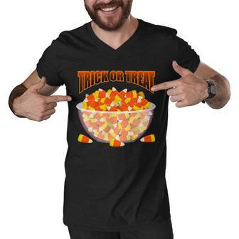 Candy Corn Trick Or Treat Halloween Tshirt Men V-Neck Tshirt - Monsterry DE
