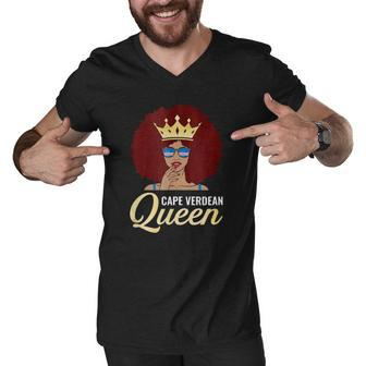 Cape Verdean Queen Cape Verdean Men V-Neck Tshirt | Mazezy