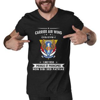 Carrier Air Wing Cvw V2 Men V-Neck Tshirt - Monsterry