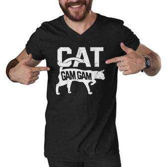 Cat Gam Gam Kitten Pet Owner Meow Men V-Neck Tshirt | Mazezy
