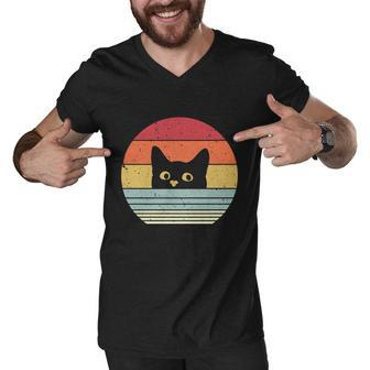 Cat Retro Kitten Gift Men V-Neck Tshirt - Monsterry AU