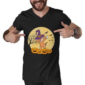 Cat Witch Hat Pumpkin Halloween Quote Men V-Neck Tshirt - Monsterry AU