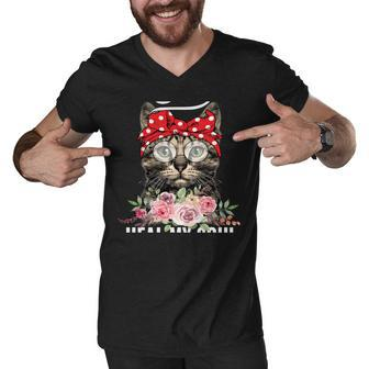 Cats 365 Cat Heal My Soul Cat Lovers Kitty Owner Gift Men V-Neck Tshirt - Thegiftio UK