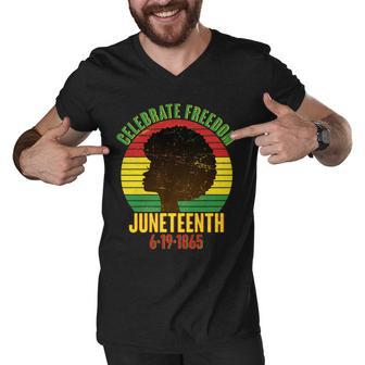 Celebrate Freedom Juneteenth Men V-Neck Tshirt - Monsterry DE