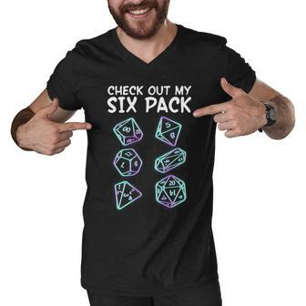Check Out My Six Pack Dnd Dice Dungeons And Dragons Tshirt Men V-Neck Tshirt - Monsterry CA
