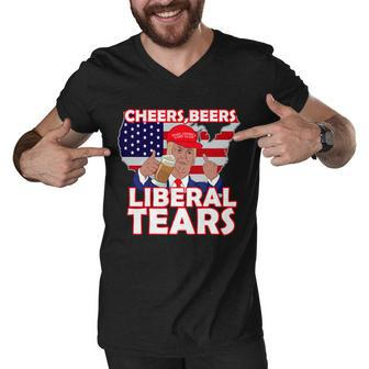 Cheers Beers Liberal Tears Pro Trump Men V-Neck Tshirt - Monsterry AU