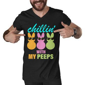 Chillin With My Peeps Men V-Neck Tshirt - Monsterry