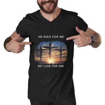 Christian Bible Verse Jesus Died For Me Men V-Neck Tshirt - Monsterry CA